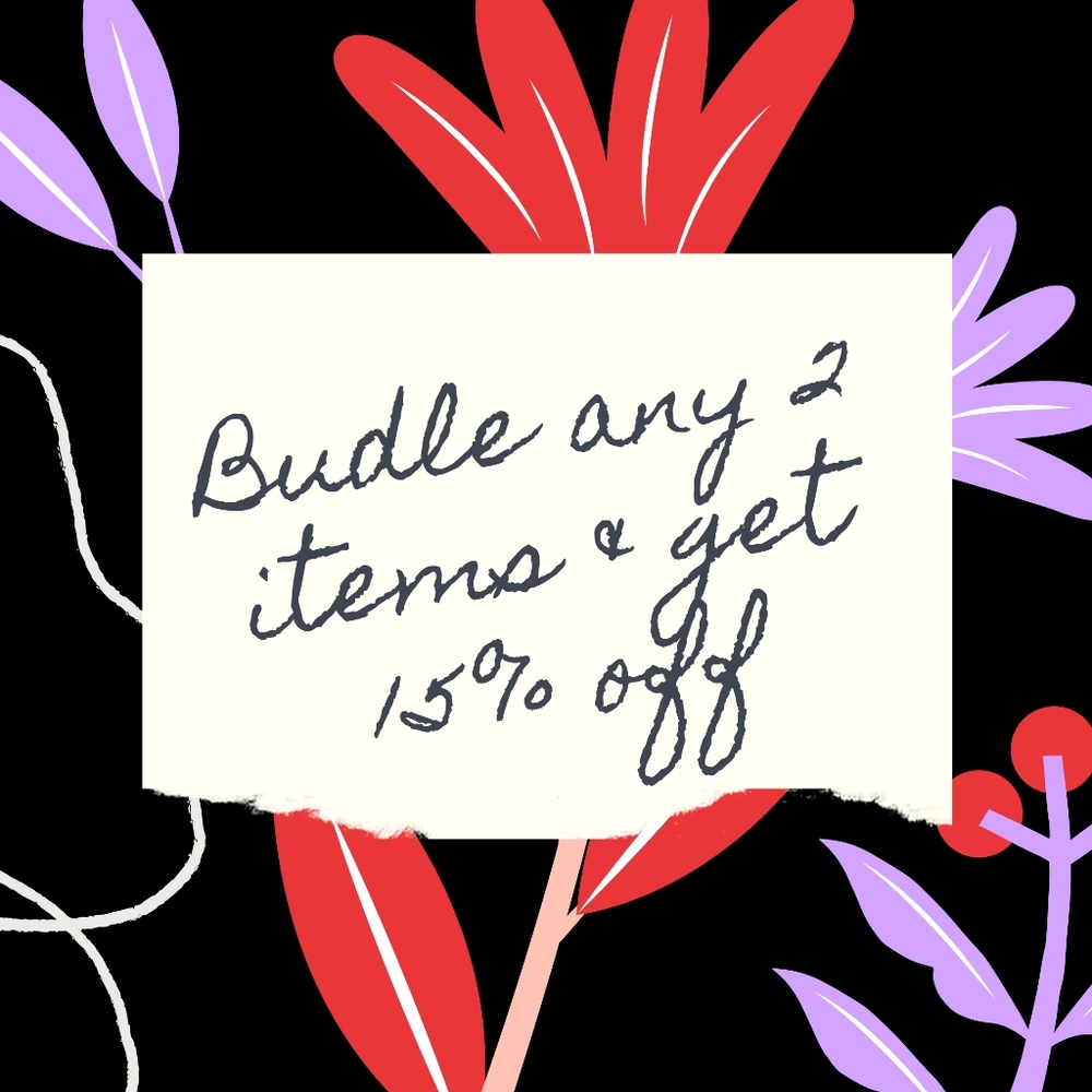 Add any two items to bundle for 15% off